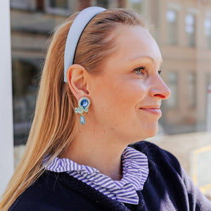Gerippter Satin-Haarreif in Hellblau