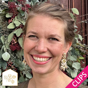 Wunderschöne Soutache-Ohrclips in Gold und Champagner