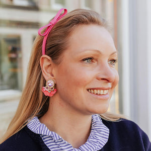 Kleine Soutache-Ohrringe in Rosa
