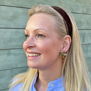 Champagnerfarbene Soutache-Ohrstecker in Blütensternform