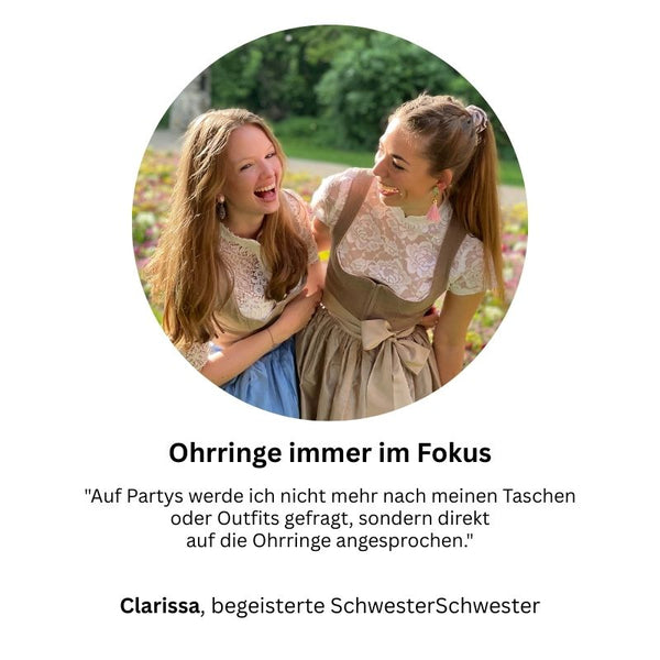 Rosafarbene Ohrstecker mit glitzerndem champagnerfarbenem Tropfen von AmuseToi