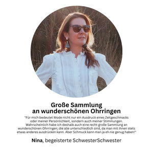 Vergoldete  Ohrstecker in Perlmuttfarben mit silbergrauen Quasten von AmuseToi