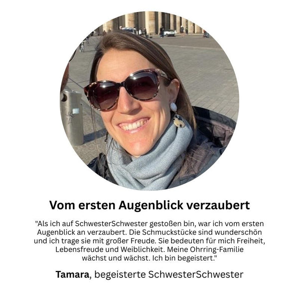 Perlmuttfarbene Ohrstecker mit Tropfen in Schildpatt-Optik von AmuseToi