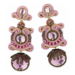 Hübsche Soutache-Ohrringe in Rosa