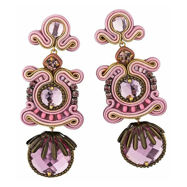 Hübsche Soutache-Ohrringe in Rosa