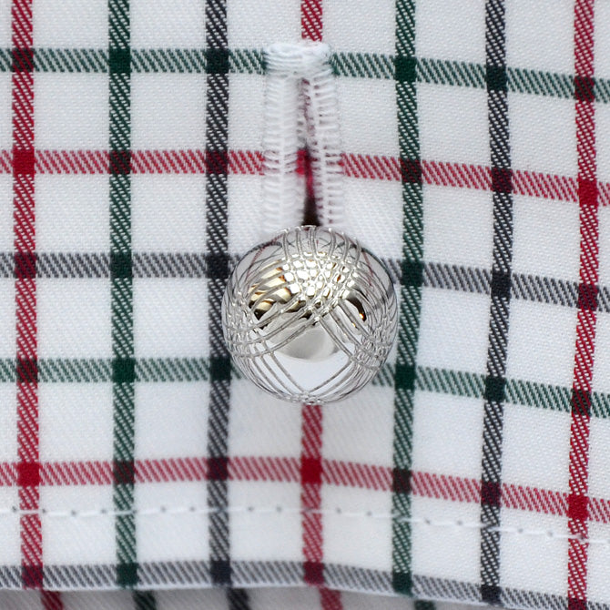 Manschettenknöpfe Silber Boule-Kugel