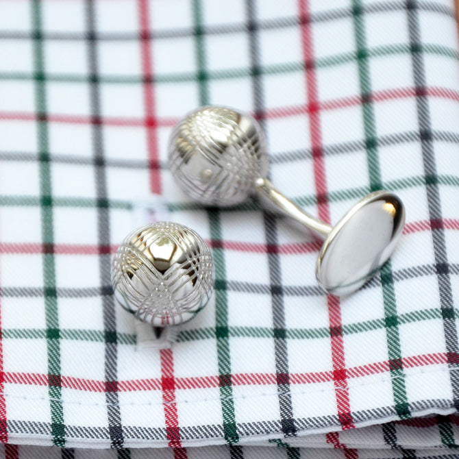 Manschettenknöpfe Silber Boule-Kugel