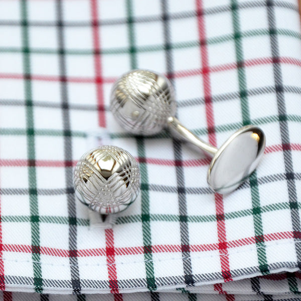 Manschettenknöpfe Silber Boule-Kugel