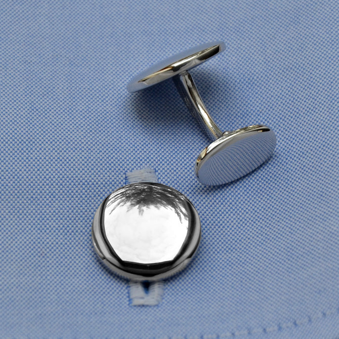 Manschettenknöpfe Silber rund