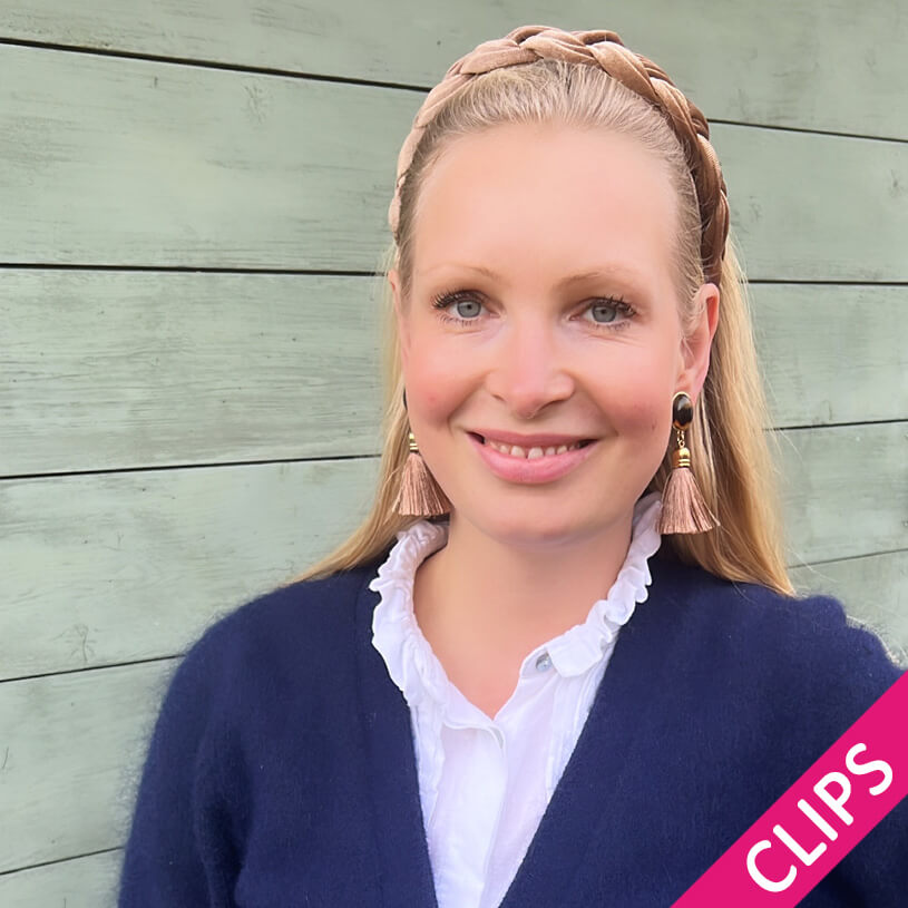 Vergoldeter Ohrclips in Schildpattfarben mit schöner Quaste in Beige AmuseToi