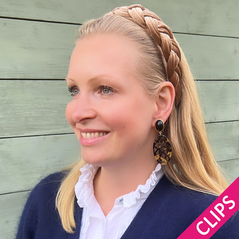 Ohrclips in Schwarz mit Oval in Schildpatt im Marrakesch Stil von AmuseToi