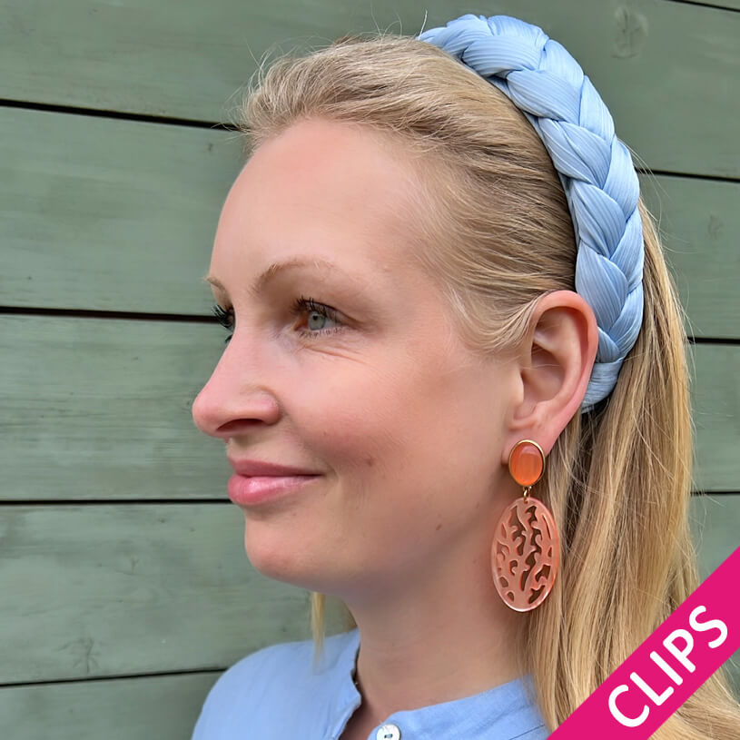 Ohrclips in Rosa mit Ornament in Korallenoptik von AmuseToi