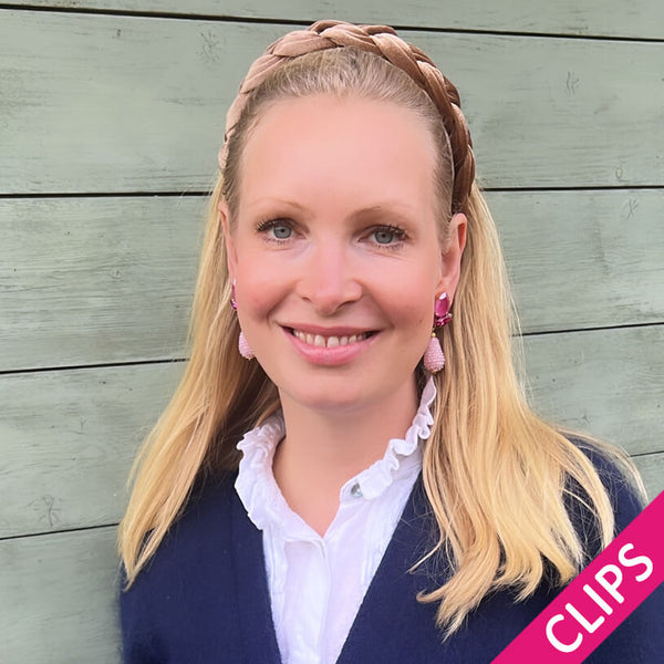 Funkelnde Ohrclips in Pink mit rosafarbenen Glitzertropfen von AmuseToi