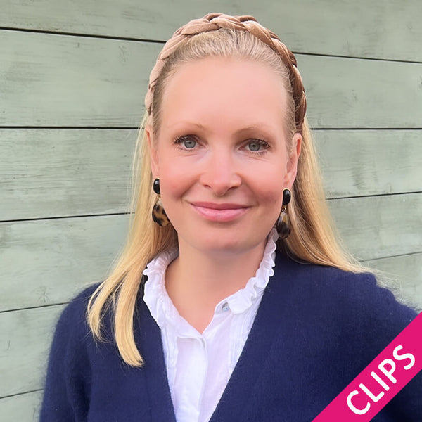 Schwarze Ohrclips mit Tropfen in Schildpatt-Optik