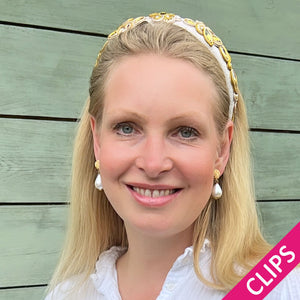 Vergoldete Knoten-Ohrclips mit leichtem Baumwolltropfen