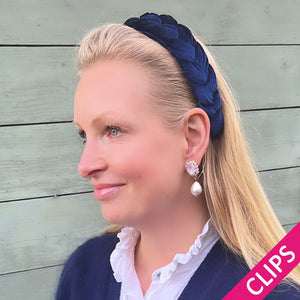 Edel funkelnde Ohrclips in Flieder mit leichtem Baumwolltropfen