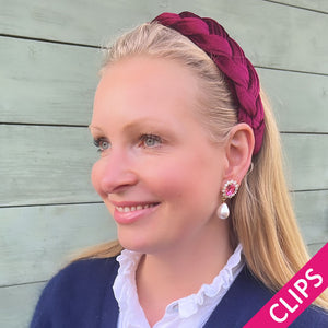 Edel funkelnde Ohrclips in Pink mit leichtem Baumwolltropfen