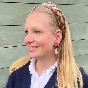 Funkelnde Ohrstecker in Pink mit rosafarbenen Glitzertropfen von AmuseToi