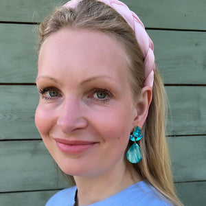 Ohrstecker mit Glas-Kristallen in Blau mit großem Tropfen