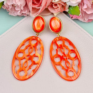 Orange Trensen-Ohrringe mit Oval von AmuseToi