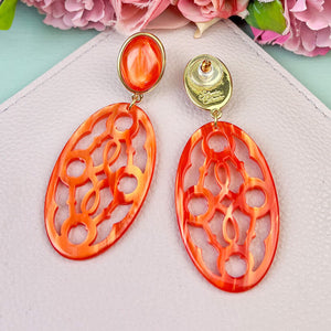 Orange Trensen-Ohrringe mit Oval von AmuseToi