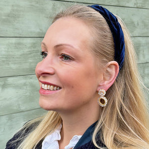 Elegante Perlenohrstecker in Kristall mit Perlenring