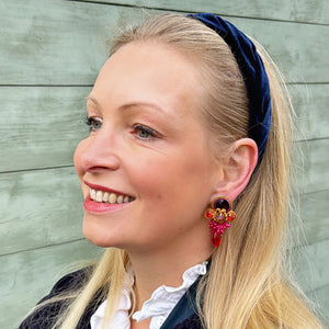 Zeitlose Soutache-Ohrringe in Orange, Pink, Rot und Violett