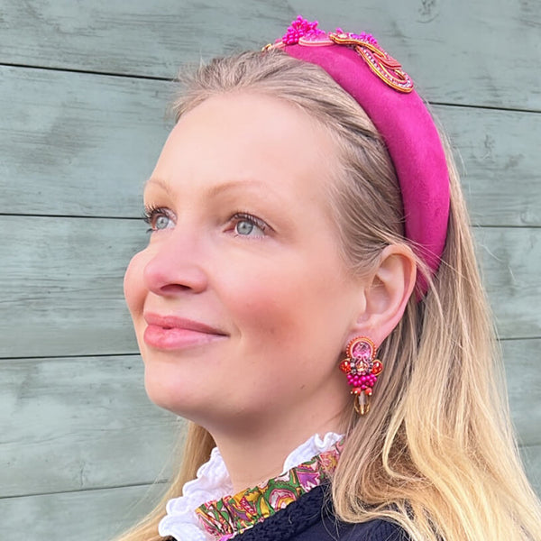 Zeitlose Soutache-Ohrringe in Pink, Rosa und Gold