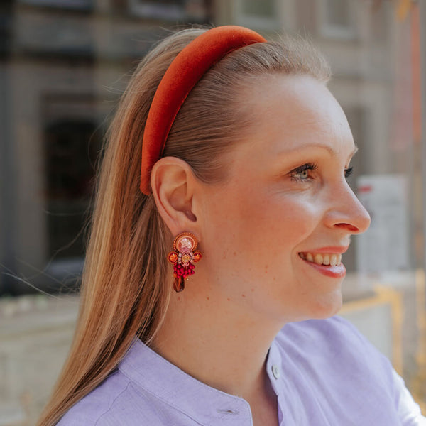 Zeitlose Soutache-Ohrringe in Pink, Rosa und Gold