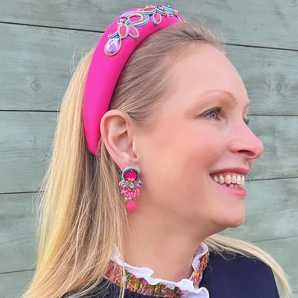 Zeitlose Soutache-Ohrringe in leuchtendem Pink, Türkis, Grün und Flieder