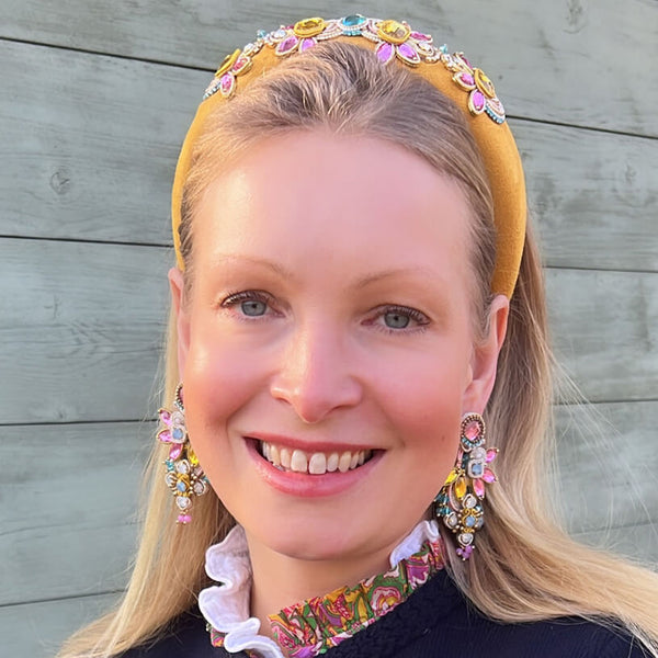 Große Soutache-Ohrringe in Blau, Pink und Gelb