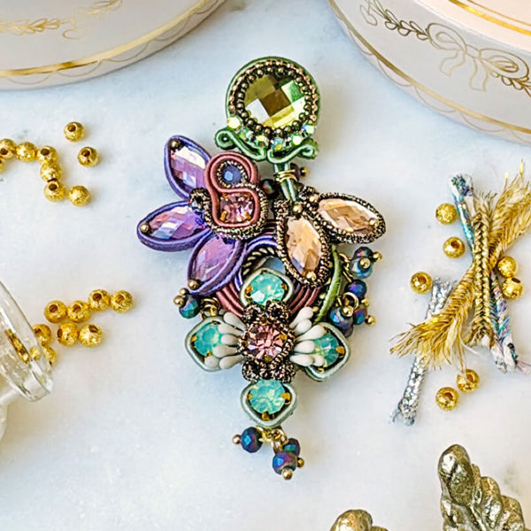 Große Soutache-Ohrringe in Pastellfarben