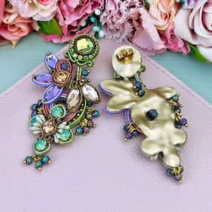 Große Soutache-Ohrringe in Pastellfarben