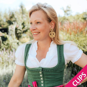 Auffällige Soutacheohrclips als goldene Bretzel