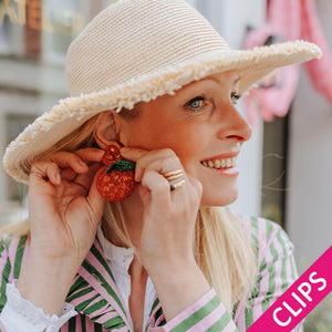 Auffällige Soutacheohrclips als Orange