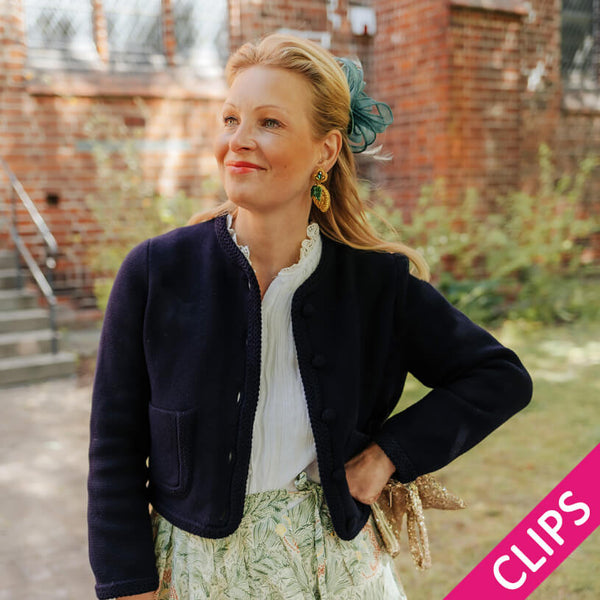 Auffällige Soutacheohrclips als Zitrone