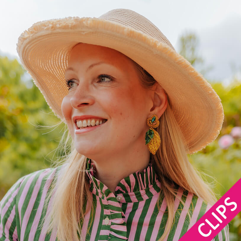 Auffällige Soutacheohrclips als Zitrone