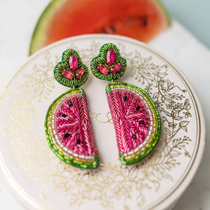 Auffällige SoutacheOhrringe als Melone