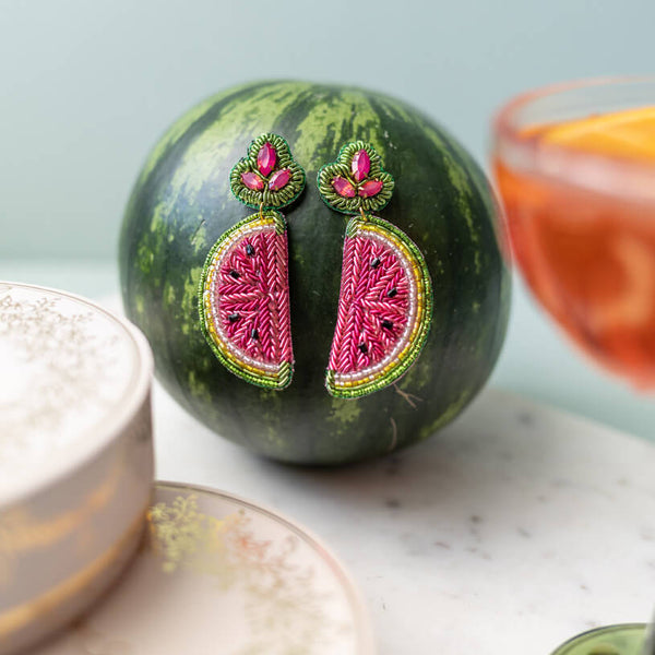 Auffällige SoutacheOhrringe als Melone