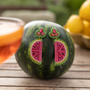 Auffällige SoutacheOhrringe als Melone