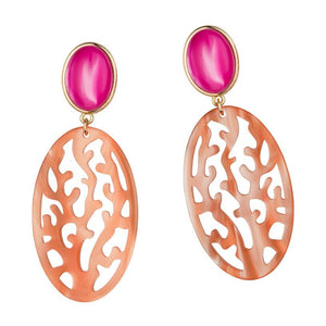 Pinke Ohrstecker mit Ornament in Korallenoptik von AmuseToi