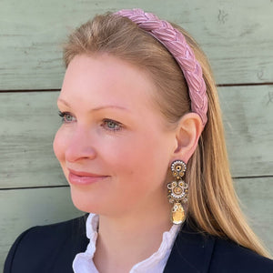 Wunderschöne Soutache-Ohrringe in Gold, Creme und Braun