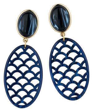 Dunkelblaue Ohrringe mit Oval von AmuseToi