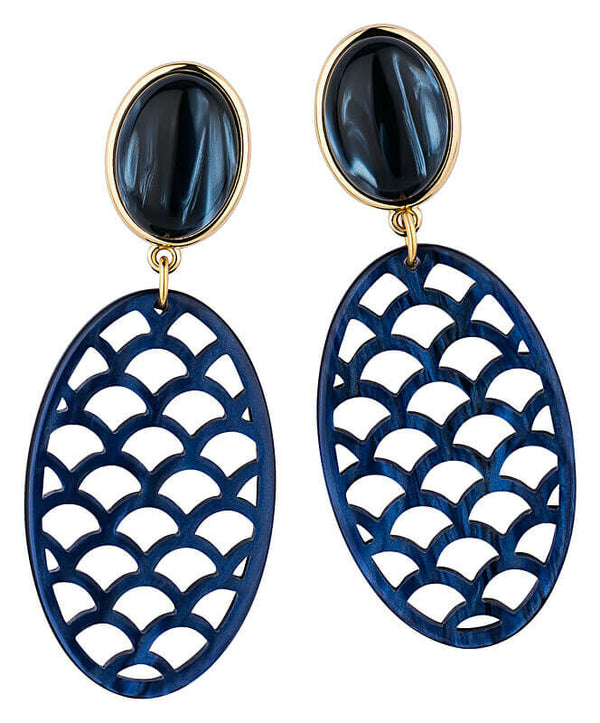 Dunkelblaue Ohrringe mit Oval von AmuseToi