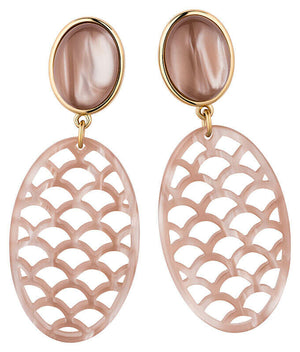 Ohrstecker in Beige mit schimmerndem Oval im Marrakesch-Stil von AmuseToi