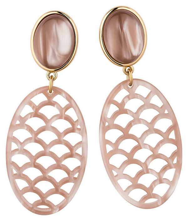 Ohrstecker in Beige mit schimmerndem Oval im Marrakesch-Stil von AmuseToi