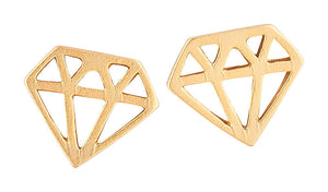 Vergoldeter kleiner Ohrstecker in Diamantform