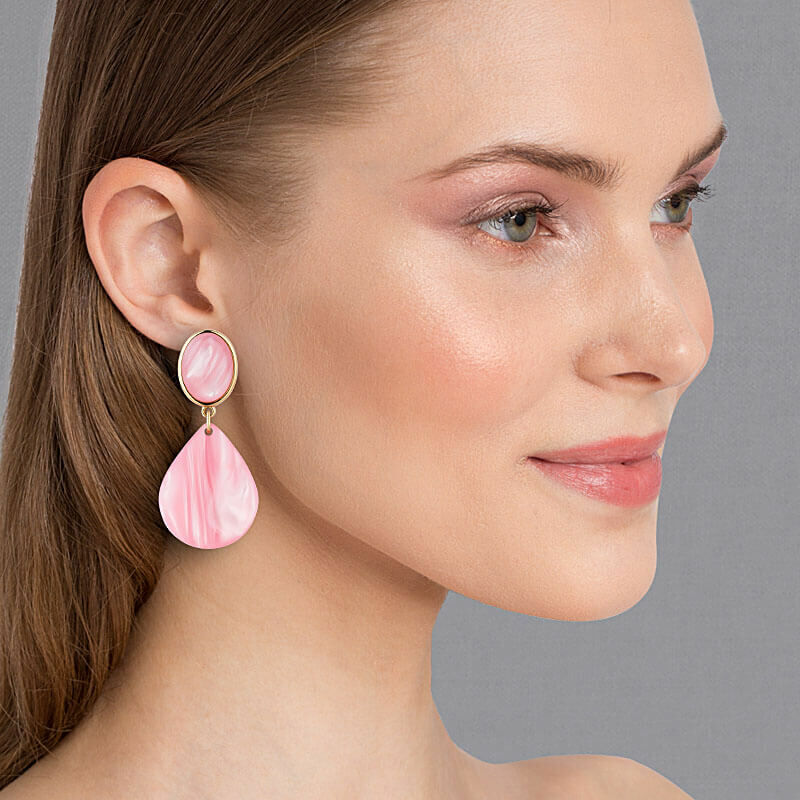 Tropfen-Ohrringe in Rosa von AmuseToi
