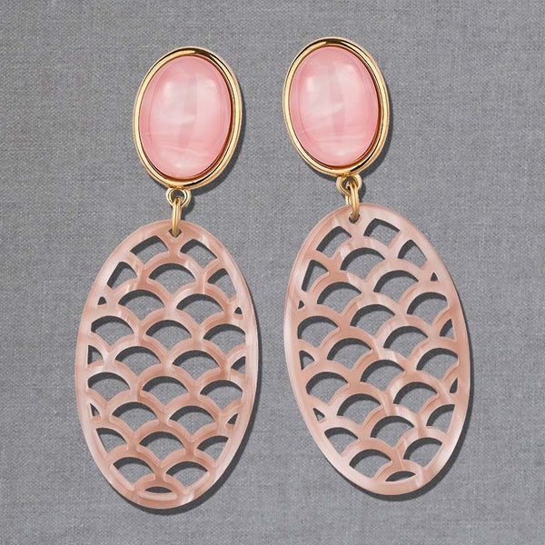 Rosafarbene Ohrstecker mit Oval in Beige von AmuseToi